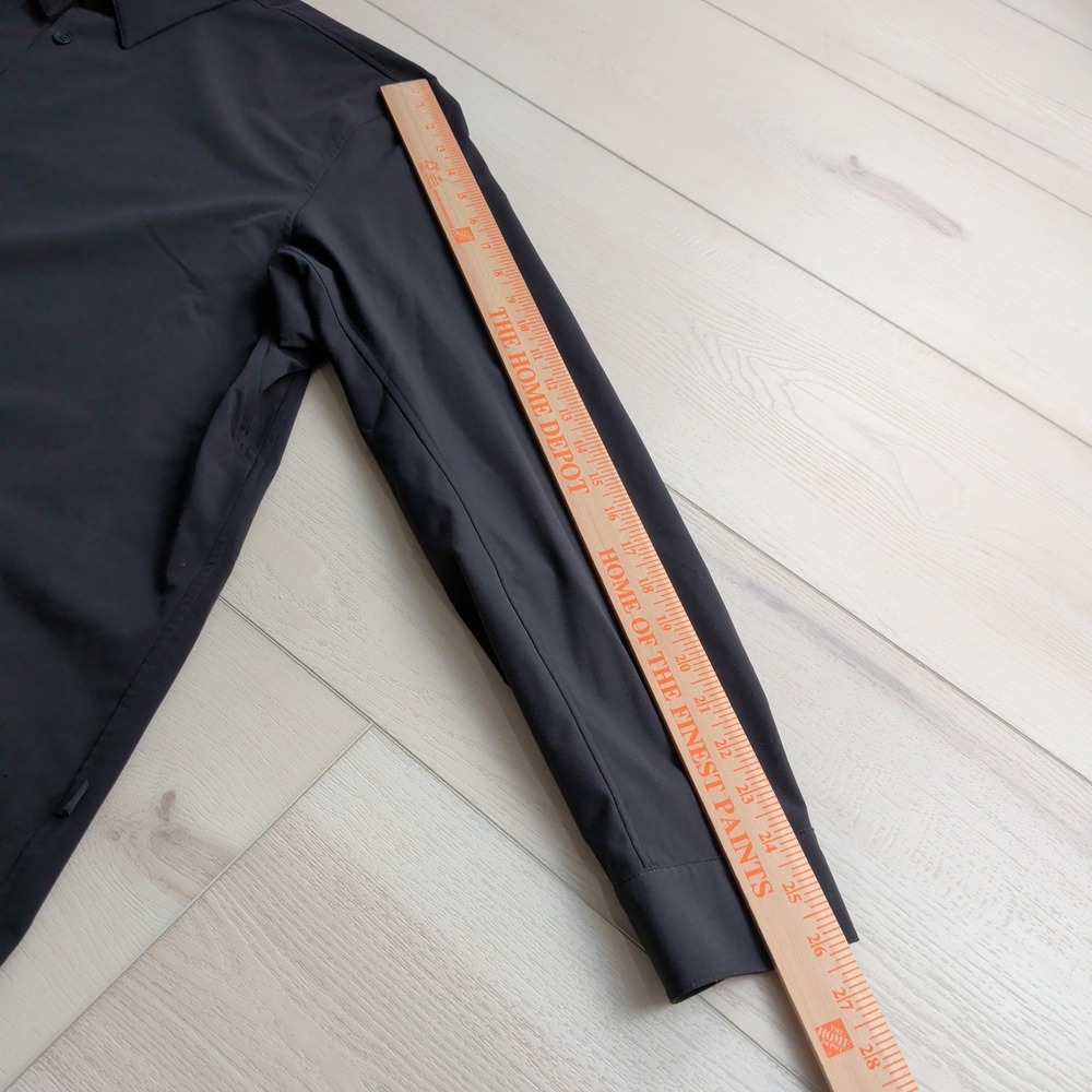 Lululemon New Venture Shirt Mens XL Long Sleeve Button Black Stretch - Picture 7 of 8
